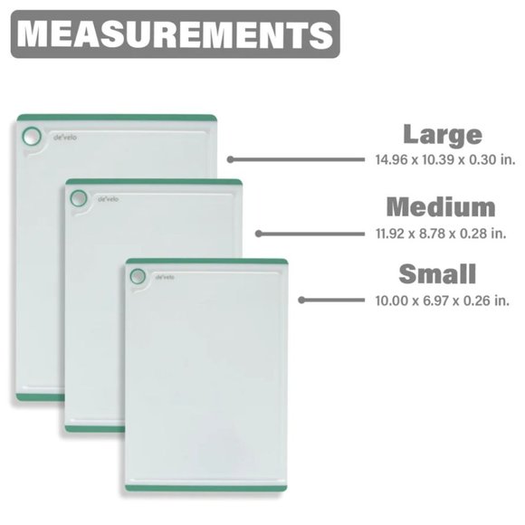 3 Piece Plastic Utility Non-Slip Cutting Board Set - Picture 4 of 4